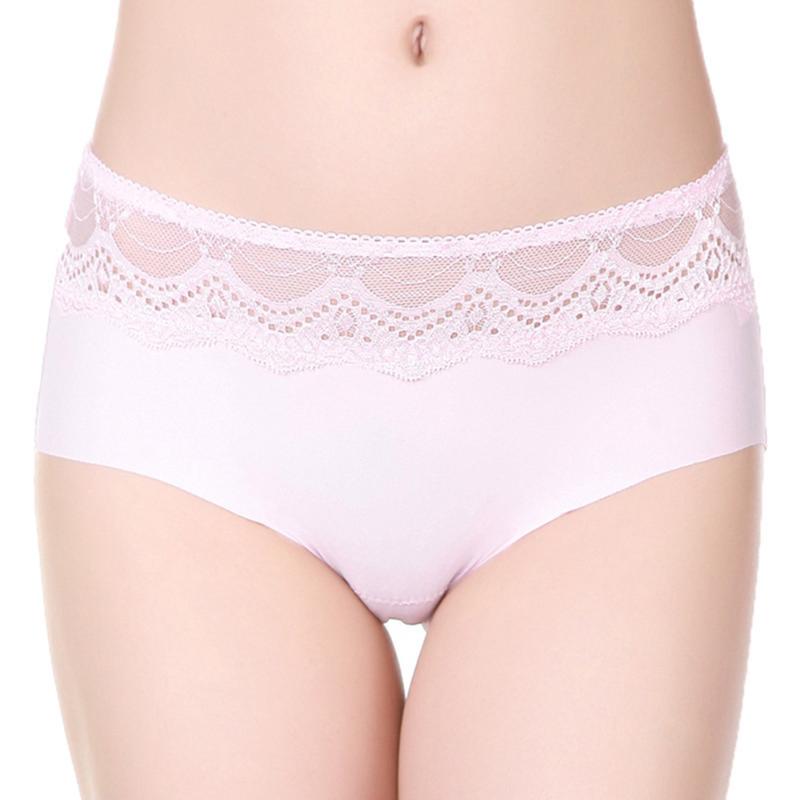 Sexy lace one-piece ice silk seamless invisible briefs ladies underwear light and comfortable breathable, Pink
Sexy lace one-piece ice silk seamless invisible briefs ladies underwear light and comfortable breathable, Pink