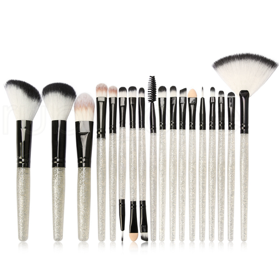 Shiny Makeup Brush Set Professional Glitter Powder Eyeliner Eyelash Lip Foundation Brushes Set Make Up Tool Kit 18Pcs/set Juego De Brochas De Maquilla
