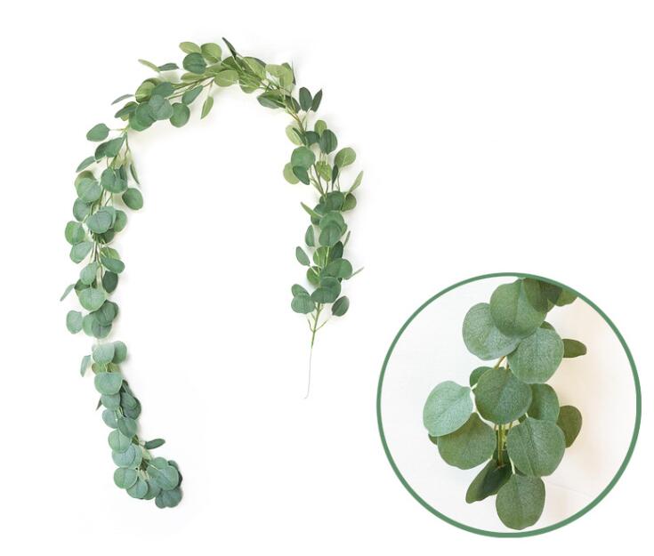 Artificial Green Eucalyptus Vines Rattan artificial Fake Plants Ivy Wreath Wall Decor Vertical Garden Wedding Decoration