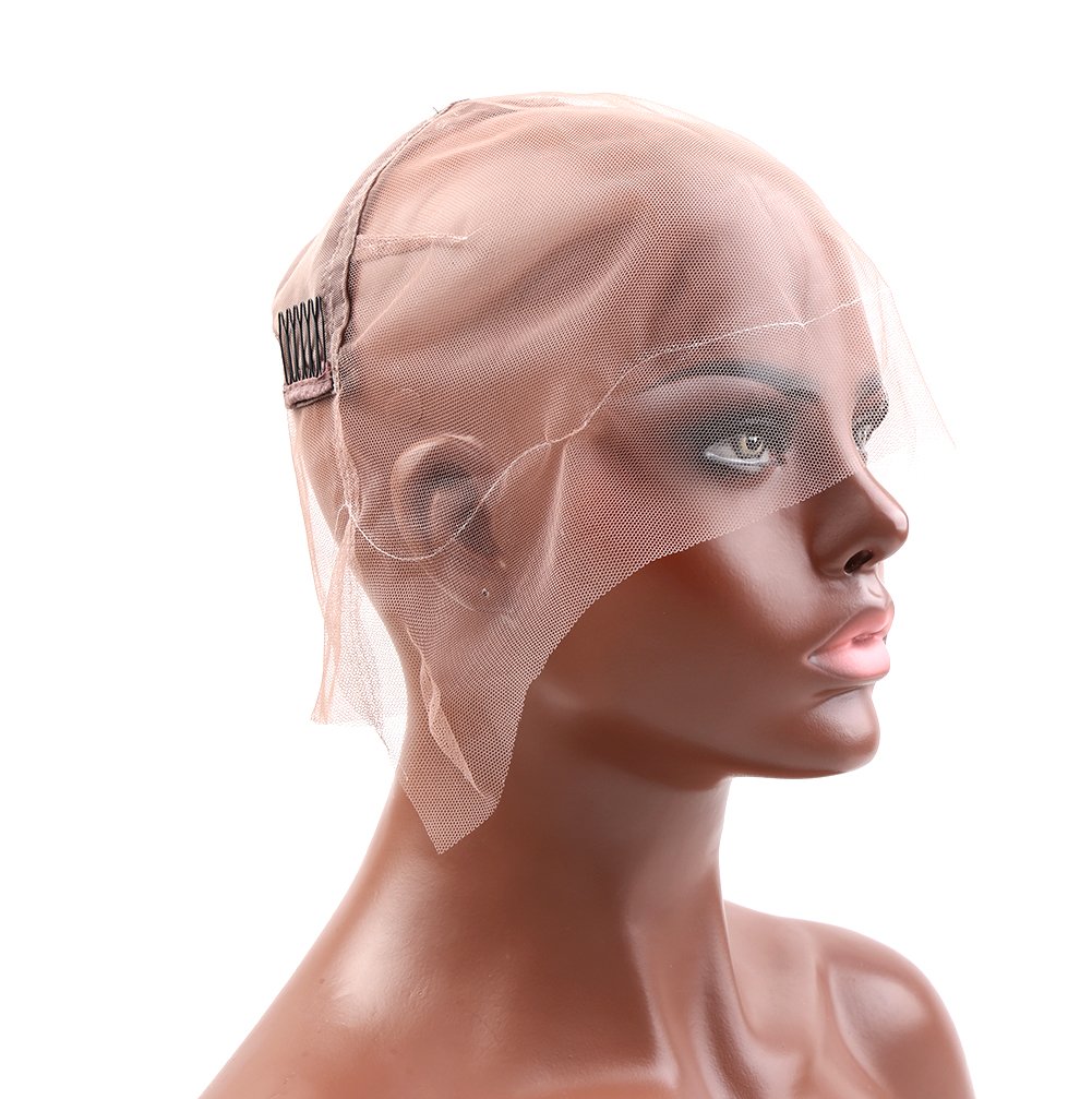 Bella Hair Glueless Full Lace Wig Cap for Making Wigs with Adjustable Straps and Combs S M L