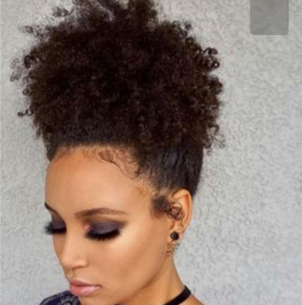 Naturally 3B 3C kinky curly Clip Ins Ponytail For Women Natural Black 1b Curly Clip in Human Hair Extensions 100g-160g