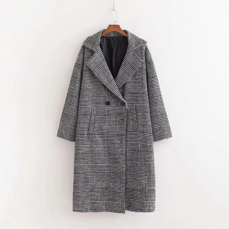 Winter Houndstooth Trench Coat For Women Double Breasted Pockets Long Coat Female Chic Office 2020 New, As picture 
Winter Houndstooth Trench Coat For Women Double Breasted Pockets Long Coat Female Chic Office 2020 New, As picture