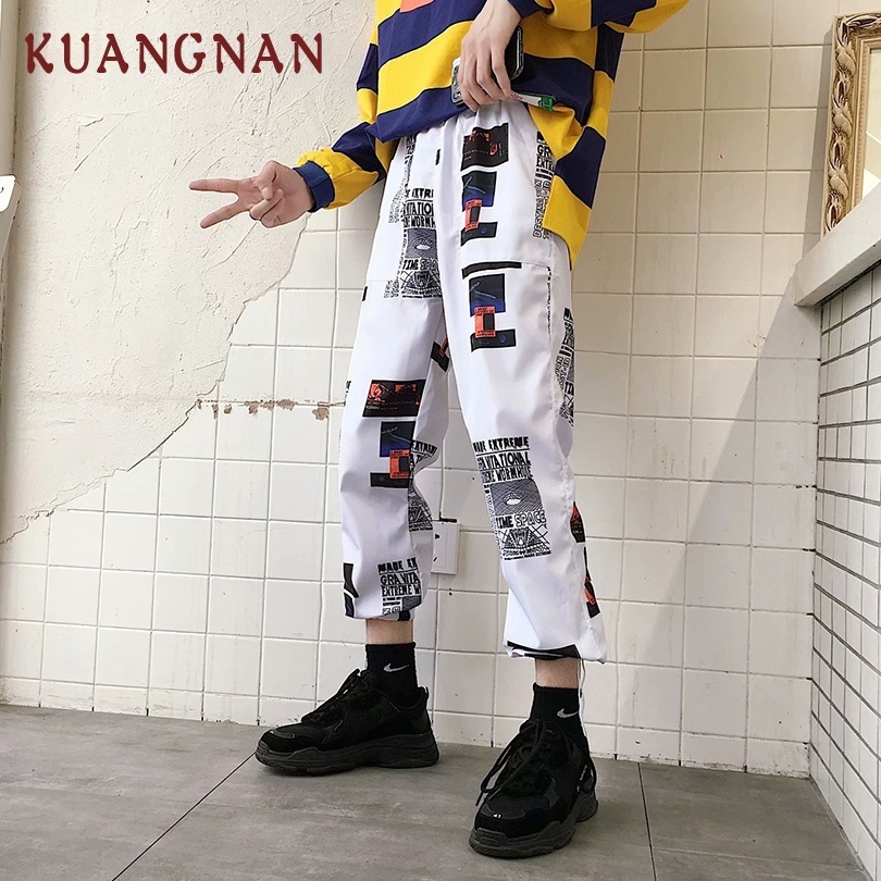 KUANGNAN Ankle-Length Hip Hop Pants Men Trousers Jogger Harem Pants Men Clothes 2018 Joggers Streetwear Men Pants Casual XXL C18122901