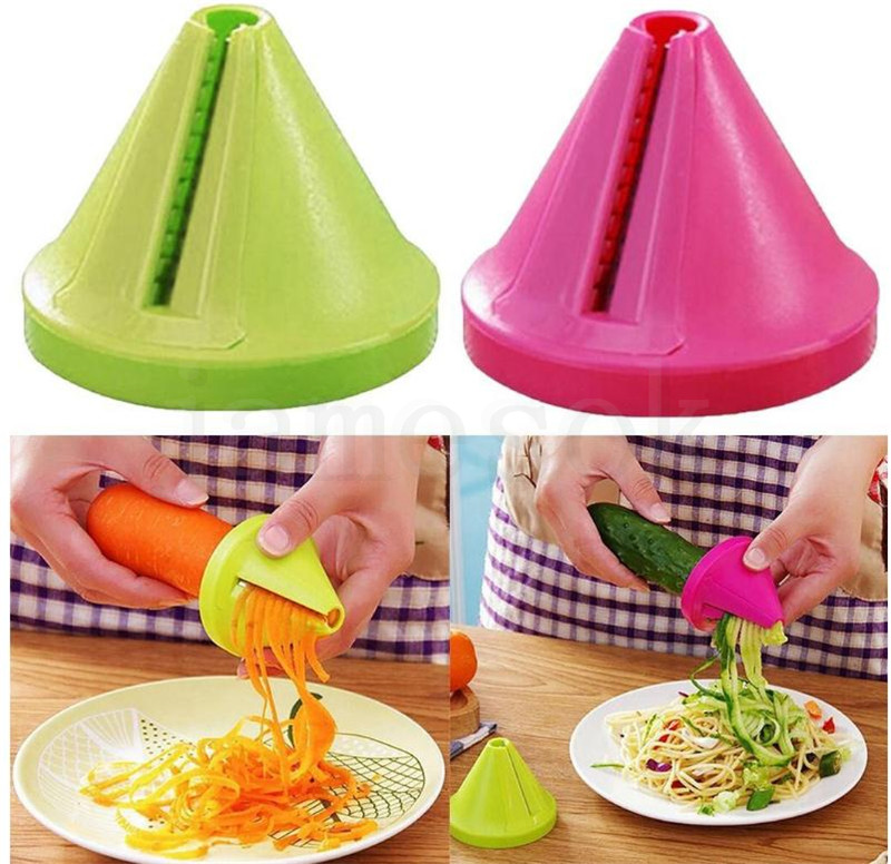 Gadget Funnel Model Vegetable Shred Spiral Slicer Carrot Radish Cutter Vegetable Spiralizer Grater Kitchen Tool for Pasta Noodle DA211