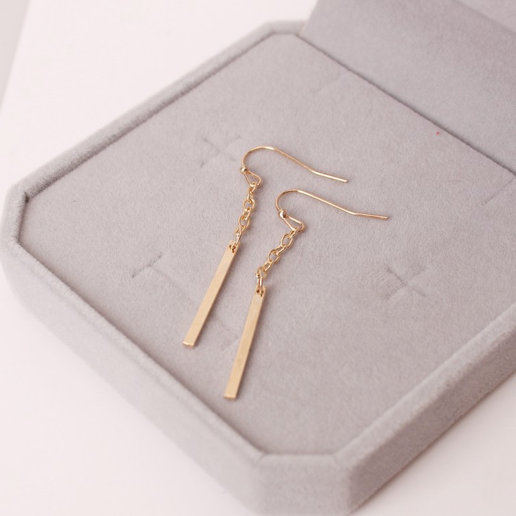 Siamese Earrings Geometric Rectangular Pendant Earrings Female Female Party Gift Personality Cube Long Earrings