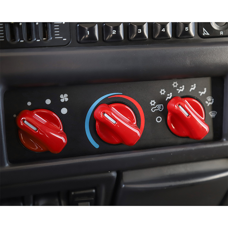 ABS Red Air Conditioner Button Decoration For Jeep Wrangler TJ 1997-2006 Second Generati Factory Outlet Auto Internal Accessories