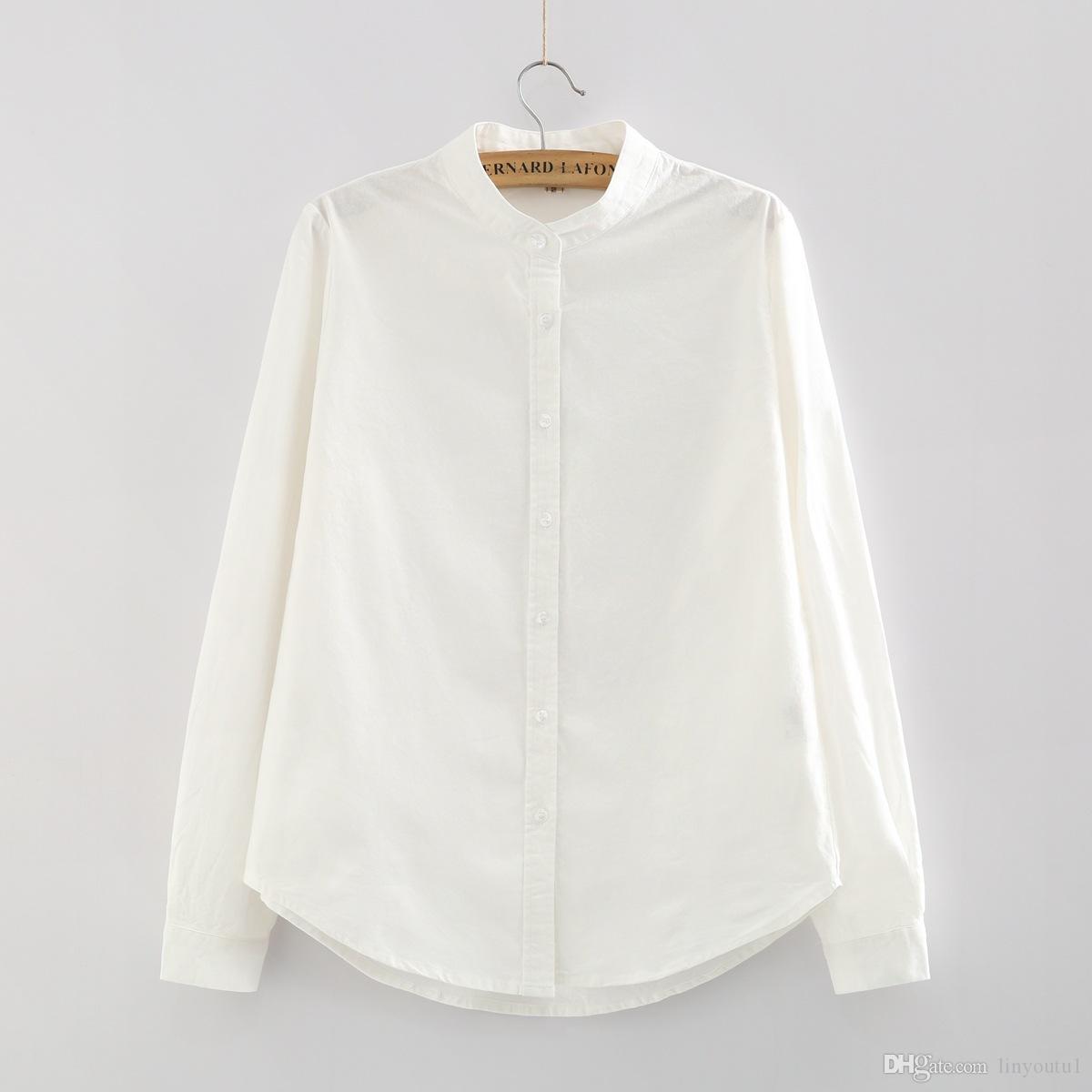 Long Sleeve White Blue Womens Oxford Shirts Plus Size 2020 New Casual Woman Office Blouse Female Wear High Quality Ladies Tops
