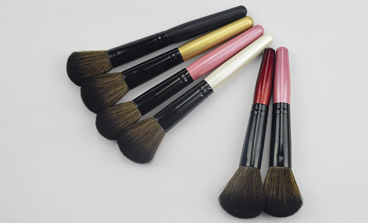 Newest single makeup brushes for blush loose powder cosmetics wood handle soft nylon hair make-up tools & accessories 5 colors drop shipping