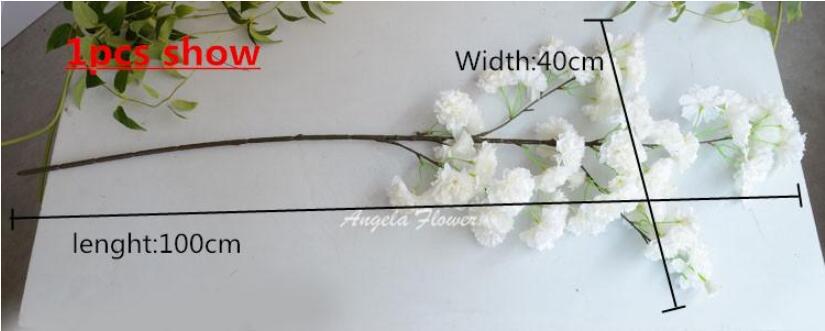 2020 Diy Silk Artificial Cherry Blossoms Branch Flower Silk Wisteria Vines for Home Wedding party Decoration Flower Bouquet 5pcs