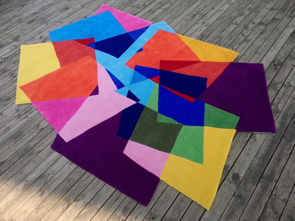 Creative handmade carpet living room coffee table shaped rug carpet color fashion personality