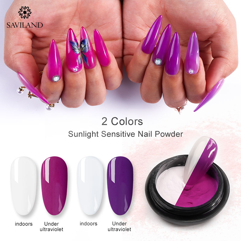 SAVILAND Newest Sun Chameleon Reflected Nail Powder Super Glitters UV Light Sensitive Summer Style DIY Nail Art Designs
SAVILAND Newest Sun Chameleon Reflected Nail Powder Super Glitters UV Light Sensitive Summer Style DIY Nail Art Designs