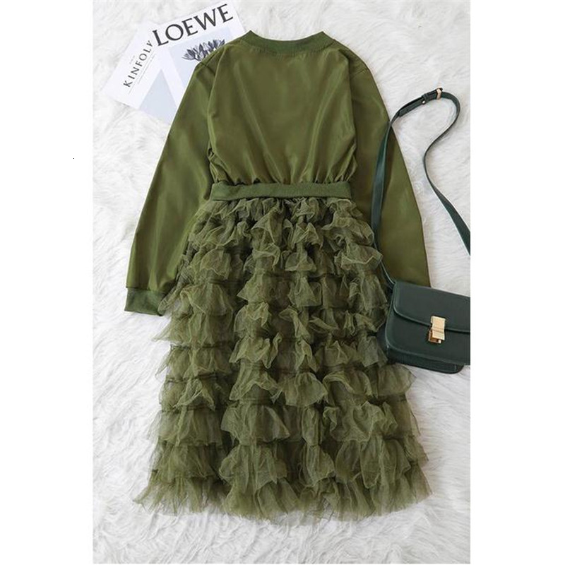 2019 Women Autumn Solid Casual Mesh Lace Splice Jacket Ladies Fashion Coat Zipper Down Outwear Tops Females New Clothing Tops V191209