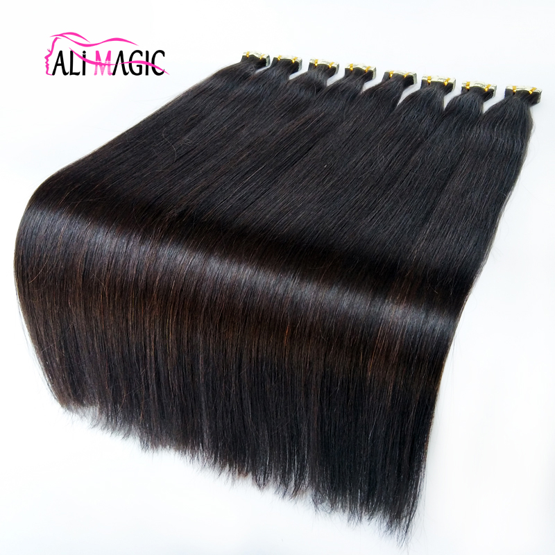 12"-28" Remy Virgin Tape In Hman Hair Extensions Back Brown Blonde invisible tape remy hair extensions 100g/40pcs Peruvian Mongolian Hair