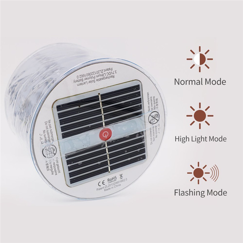 Inflatable Solar Light 10 LED Solar Lamp With Handle Portable Lantern For Camping Hiking Garden Yard