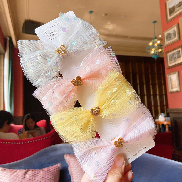 20pcs Fashion Cute Glitter Heart Mesh Bow Hairpins Dot Gauze Bowknot Hair Clips Princess Headwear Boutique Hair Accessories
20pcs Fashion Cute Glitter Heart Mesh Bow Hairpins Dot Gauze Bowknot Hair Clips Princess Headwear Boutique Hair Accessories