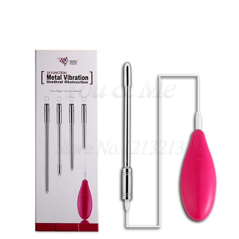 New 4 Size Male Urethra Stimulation Vibrator Urethral Sounds Toys Catheters Chastity Device Vibrating Penis Plugs Adult Sex Toy S18101905