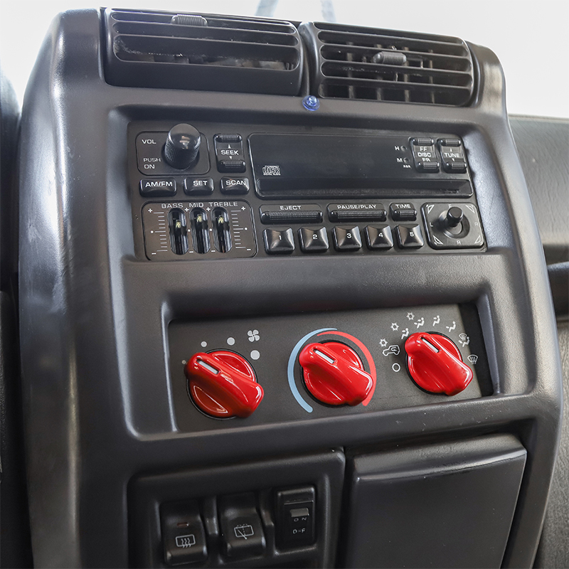 ABS Red Air Conditioner Button Decoration For Jeep Wrangler TJ 1997-2006 Second Generati Factory Outlet Auto Internal Accessories