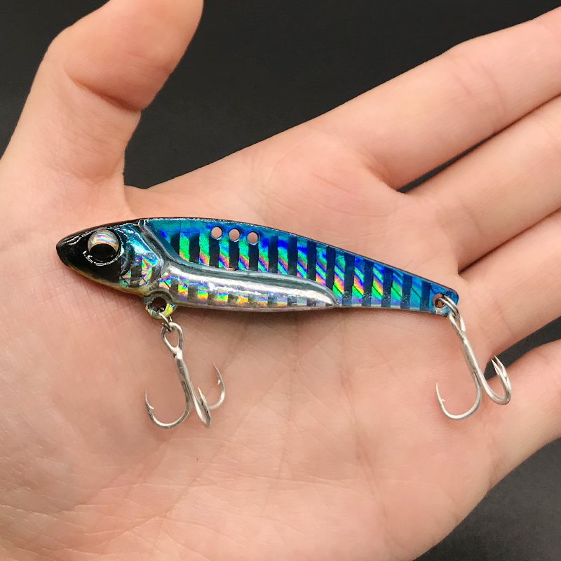 AIOUTE 2019 new arrival 6 color luminous Metal VIB Fishing Fishing Lures Crankbait vibration spoon Spinner sinks bait T191016