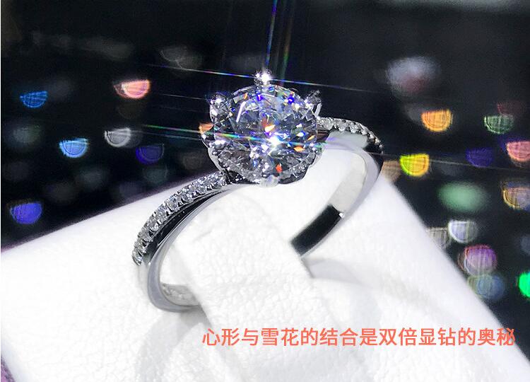 Size 4-10 Luxury Jewelry Real 925 Sterling Silver Round Cut White Topaz CZ Diamond Gemstones Party Women Wedding Engagement Band Ring Gift