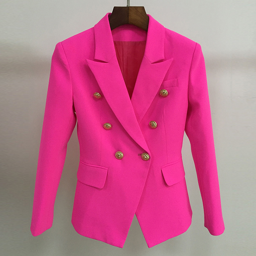 Top Quality S-XXL Fushia Blazer Women Office Ladies Gold Double Breasted Buttons Rose Pink Autumn Winter New Fashion Blazers
Top Quality S-XXL Fushia Blazer Women Office Ladies Gold Double Breasted Buttons Rose Pink Autumn Winter New Fashion Blazers
