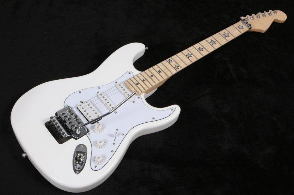 Custom Richie Sambora signature white ST electric guitar Floyd Rose Tremolo hammer and lock nut, star inlay, SSH pickup
Custom Richie Sambora signature white ST electric guitar Floyd Rose Tremolo hammer and lock nut, star inlay, SSH pickup