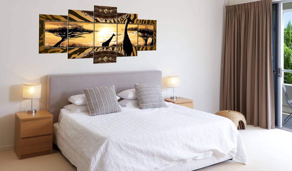 5pcs/set Abstraction African GiraffeOil Painting (No Frame) HDt Print Poster Abstract Wall Art Pictures For Home Decor