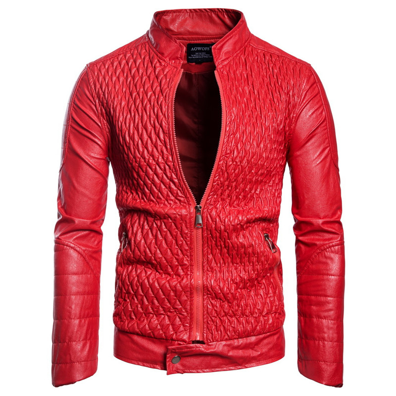 Fashion men leather jacket Spring autumn Casual PU coat mens motorcycle leather jacket New Male Solid color slim outerwear S-3XL T190903