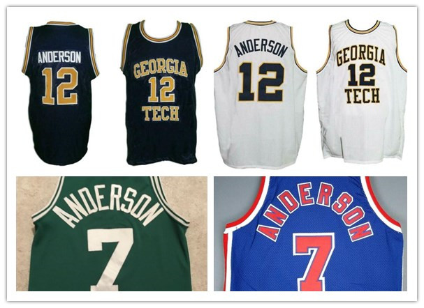 basketball jersey college georgia tech Kenny 12 Anderson net 7 throwback jersey stitched embroidery custom white blue size S-5XL от DHgate WW