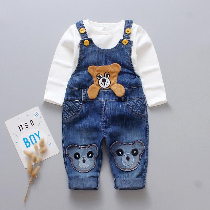 2019 spring and autumn new children's suit denim bib trousers two-piece casual suspenders boys and girls, White
2019 spring and autumn new children's suit denim bib trousers two-piece casual suspenders boys and girls, White