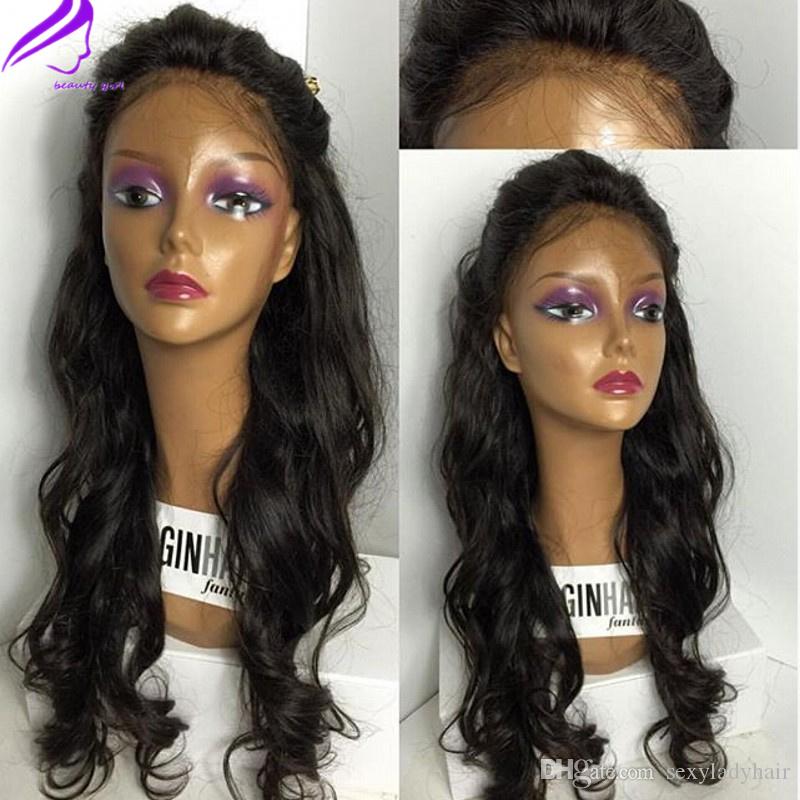 High quality long body wave synthetic wigs for black woman black synthetic lace front wig heat resistant natural hairline
