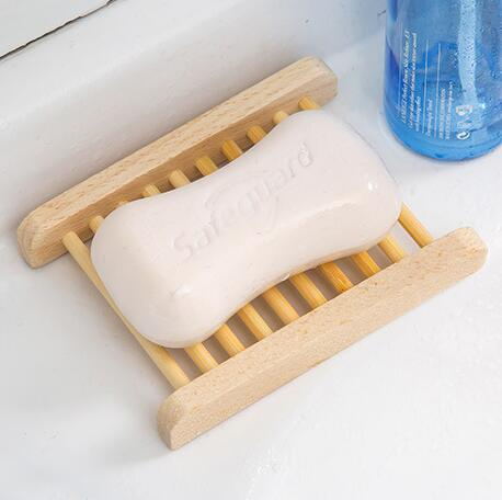 Natural Bamboo Trays Wholesale Wooden Soap Dish Wooden Soap Tray Holder Rack Plate Box Container for Bath Shower Bathroom GB1635