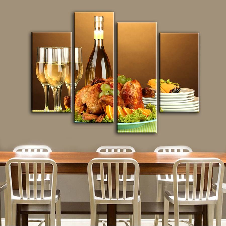 Wall Art Picture Spray Painting on Canvas Unframed Home Decoration White Wine Turkey