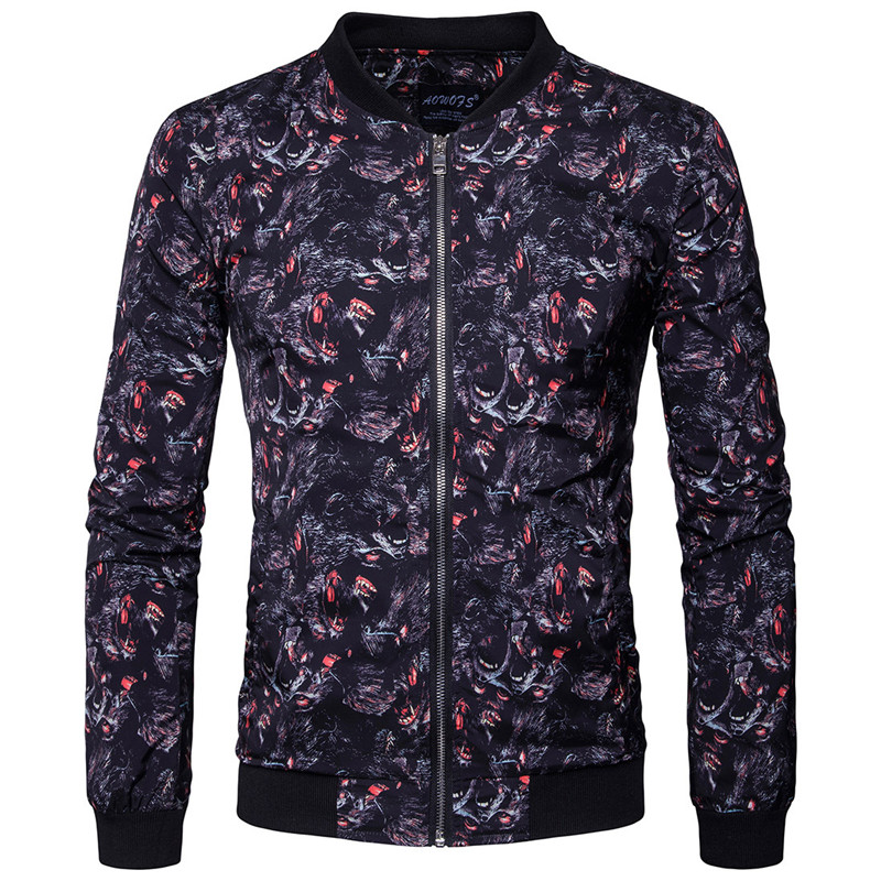 Men' Animal Floral Print Zipper Bomber Jacket Men Spring Autumn Lightweight Baseball Flight Jacket Coat Men Chaquetas Hombre, As picture show
Men' Animal Floral Print Zipper Bomber Jacket Men Spring Autumn Lightweight Baseball Flight Jacket Coat Men Chaquetas Hombre, As picture show
