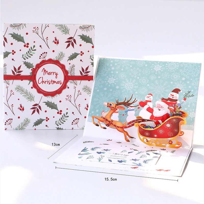 Christmas Santa Claus And Reindeer Sleigh 3D Popup Greeting Christmas Cards For Xmas Holiday Party Invitations Gift cards
Christmas Santa Claus And Reindeer Sleigh 3D Popup Greeting Christmas Cards For Xmas Holiday Party Invitations Gift cards