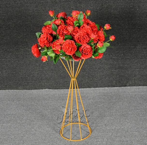 Wedding Gold Centerpieces Tall Metal Flower Vase Wedding Decoration Party Road Lead Floor Vase Event Party Decoration