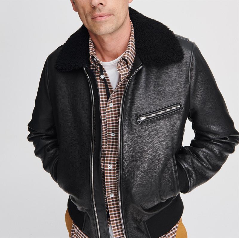 Turkish natural fall grain leather inside a quilted warm warm fur hair G1 flight jacket male, Black
Turkish natural fall grain leather inside a quilted warm warm fur hair G1 flight jacket male, Black