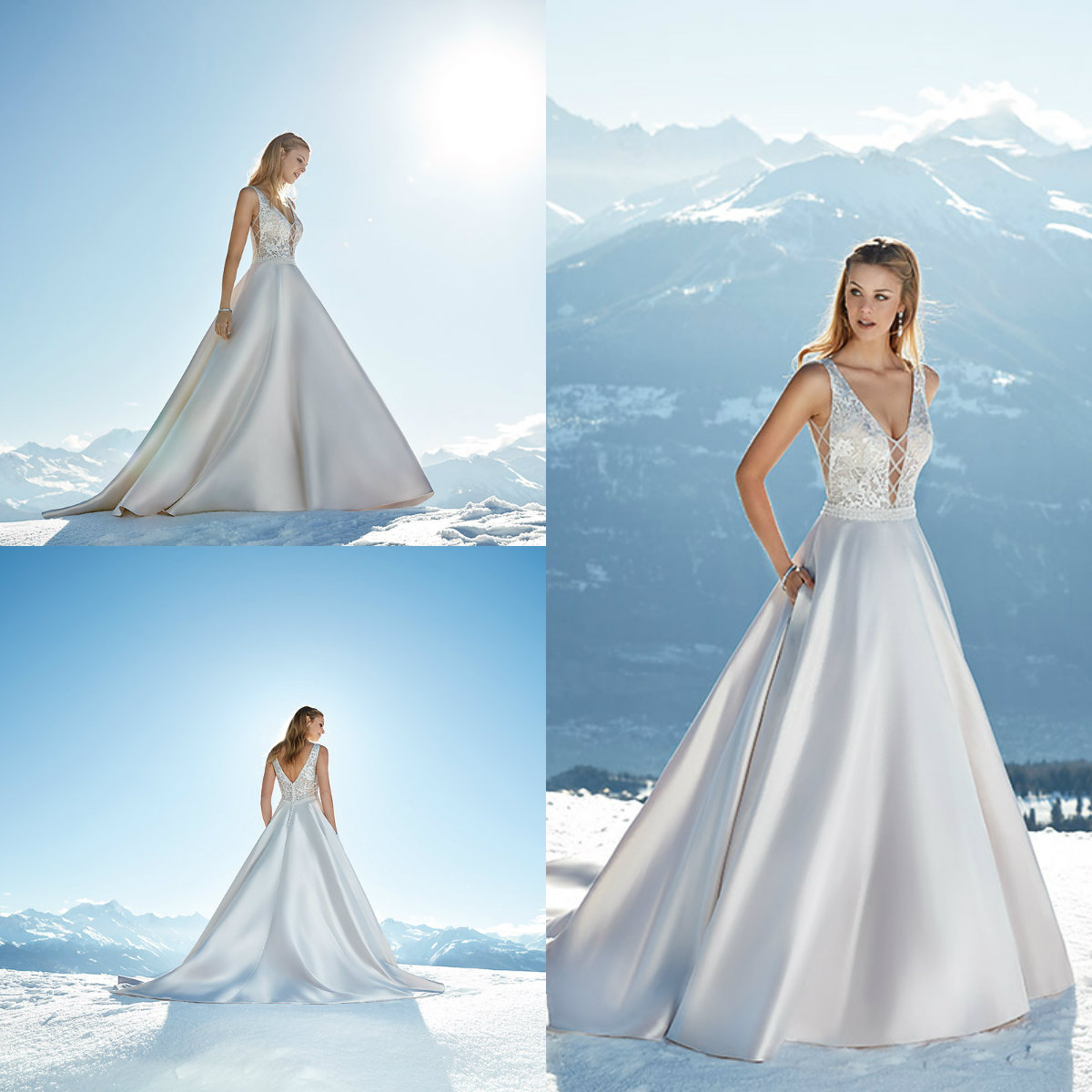 Sexy V Neck Wedding Dresses 2019 Sweep Train Backless Taffeta Bridal Gowns Eddy K Lace Applique Plus Size Wedding Dress