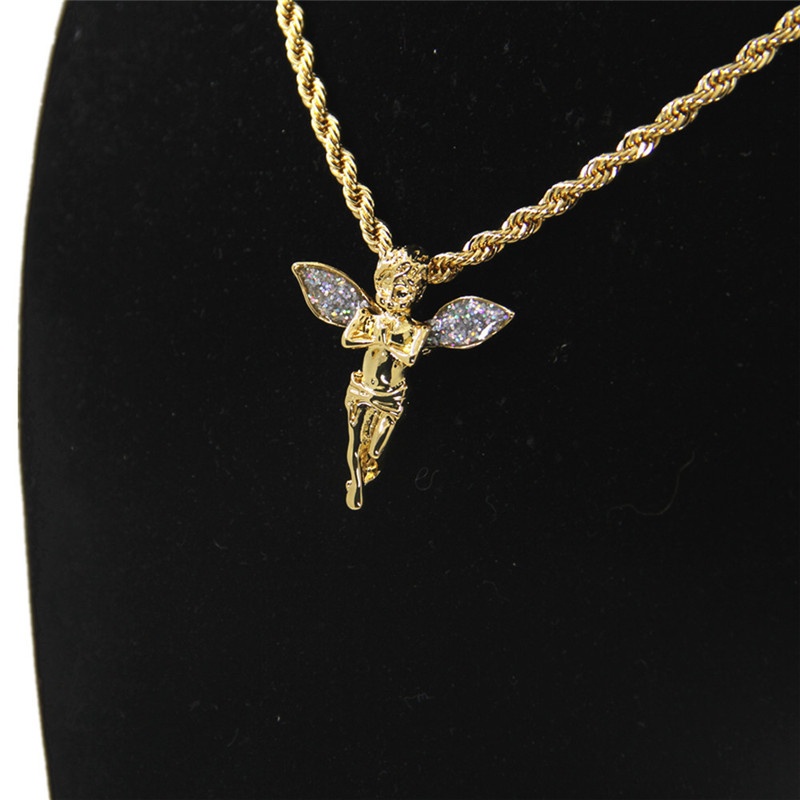 Hip Hop Gold Baby Angel Cherub Micro Pendant Cuban Long Chain Necklace Shiny Men Women Jewelry
Hip Hop Gold Baby Angel Cherub Micro Pendant Cuban Long Chain Necklace Shiny Men Women Jewelry