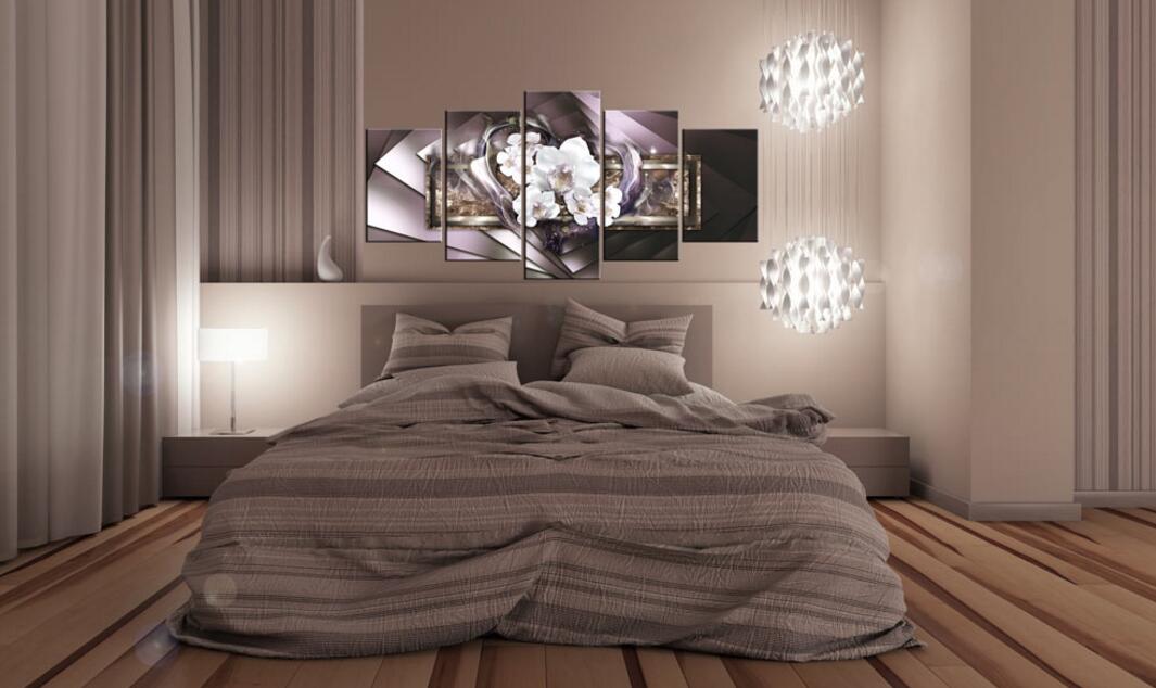 HD 5PCS/Set Love Orchid Flower Art Print Frameless Canvas Painting Wall Picture Home Decoration,Choose Color And Size