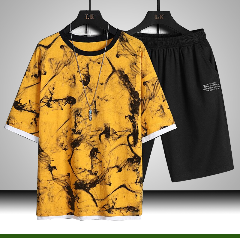 Men Casual Set 2020 Fashion 2 PCS Sweat Suit Striped Short Sleeve T-shirt Shorts Sets Male Sportswear Tracksuit Summer Sportsuit, Kcd615 yellow
Men Casual Set 2020 Fashion 2 PCS Sweat Suit Striped Short Sleeve T-shirt Shorts Sets Male Sportswear Tracksuit Summer Sportsuit, Kcd615 yellow