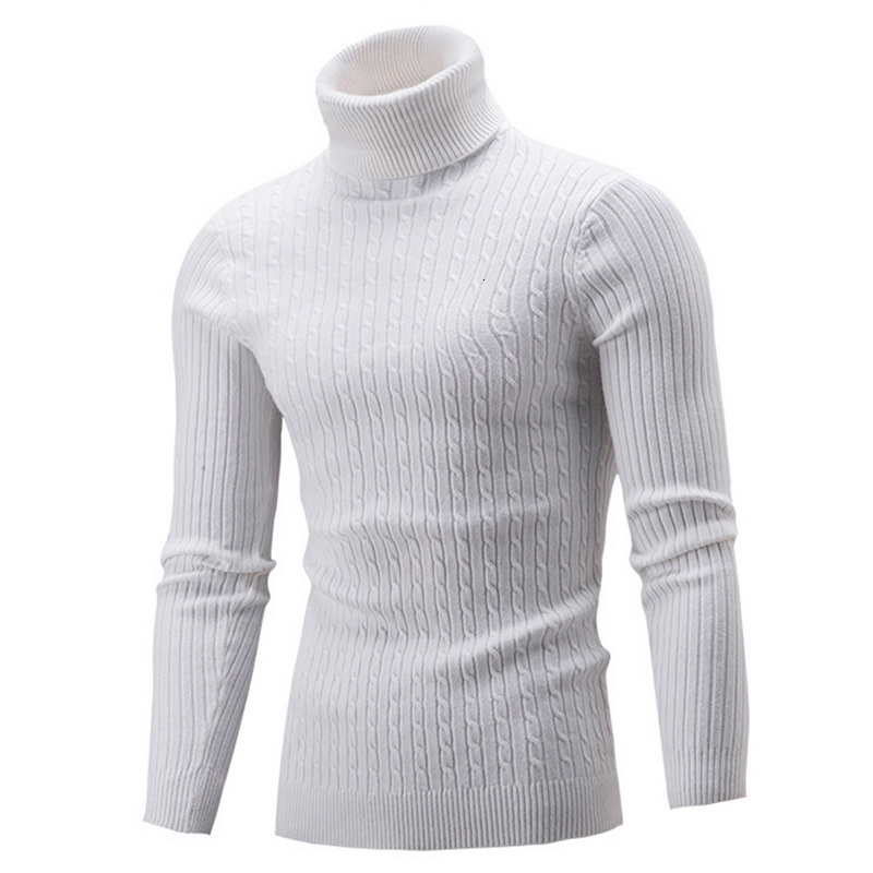 HEFLASHOR Spring Warm Turtleneck Sweater Men Fashion Solid Knitted Mens Sweaters 2019 Casual Male Double Collar Slim Pullover V191118