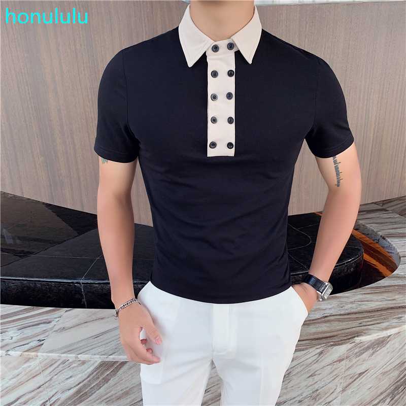 2020 new shirt men's short sleeve fashion trend slim fit splicing collar summer half sleeve top, Black
2020 new shirt men's short sleeve fashion trend slim fit splicing collar summer half sleeve top, Black