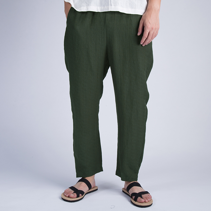 5 Colors Men's Chinese Style Cotton Linen Jacquard Elastic Waist Casual Pants Male Loose Harem Trousers, Black
5 Colors Men's Chinese Style Cotton Linen Jacquard Elastic Waist Casual Pants Male Loose Harem Trousers, Black