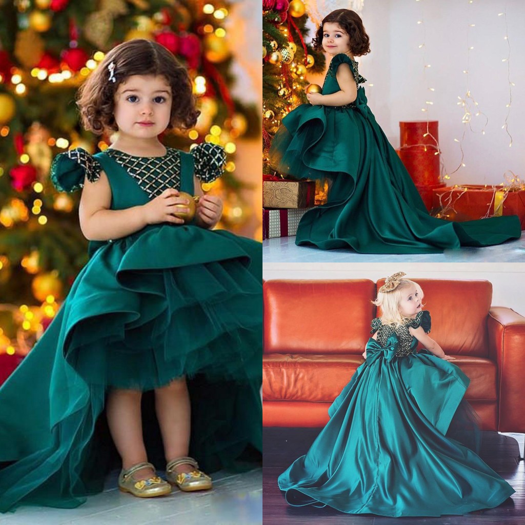 2020 Modern Emerald High Low Ball Gown Girls Pageant Dresses Draped Short Sleeves Beading Bow Ruffles Vintage Flower Girl Dress Communion, Green
2020 Modern Emerald High Low Ball Gown Girls Pageant Dresses Draped Short Sleeves Beading Bow Ruffles Vintage Flower Girl Dress Communion, Green