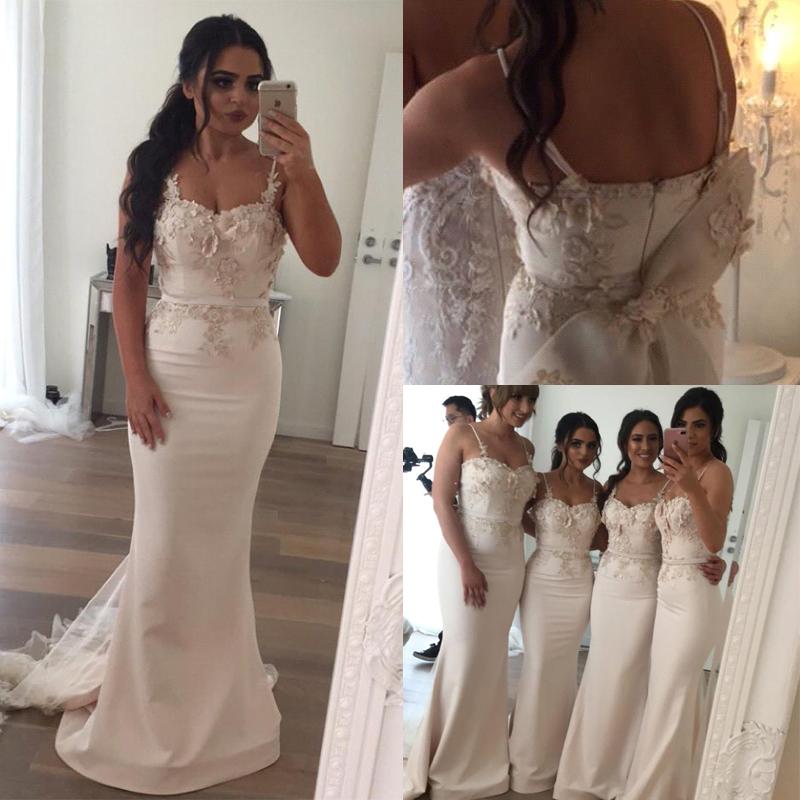 Modern African Mermaid Bridesmaid Dresses 2020 Sexy Spaghetti Strap Appliques With Bow Belt Long Wedding Guest Gowns BM0612
Modern African Mermaid Bridesmaid Dresses 2020 Sexy Spaghetti Strap Appliques With Bow Belt Long Wedding Guest Gowns BM0612