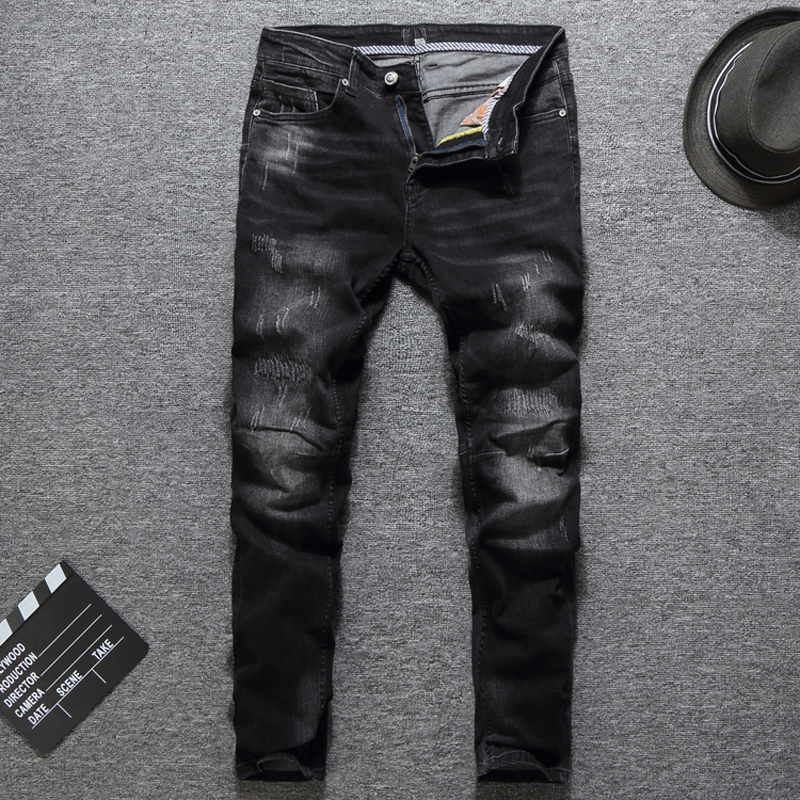 Fashion Classical Men Jeans Black Color White Wash Elastic Ripped Jeans Spliced Designer Skinny Fit Streetwear Hip Hop Men, Blue
Fashion Classical Men Jeans Black Color White Wash Elastic Ripped Jeans Spliced Designer Skinny Fit Streetwear Hip Hop Men, Blue