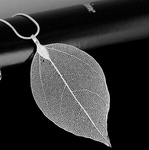 Sweater Coat Necklaces Ladies Girls Special Leaves Leaf sweater Pendant Necklace Long Chain Jewelry for Womens bijou Gift GB63