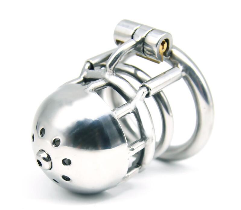 New 316 Stainless Steel Male PA Puncture Lock With Hole Cock Cage Chastity Device Penis Ring Adult Bondage Sex Toy Kidding Zone Br