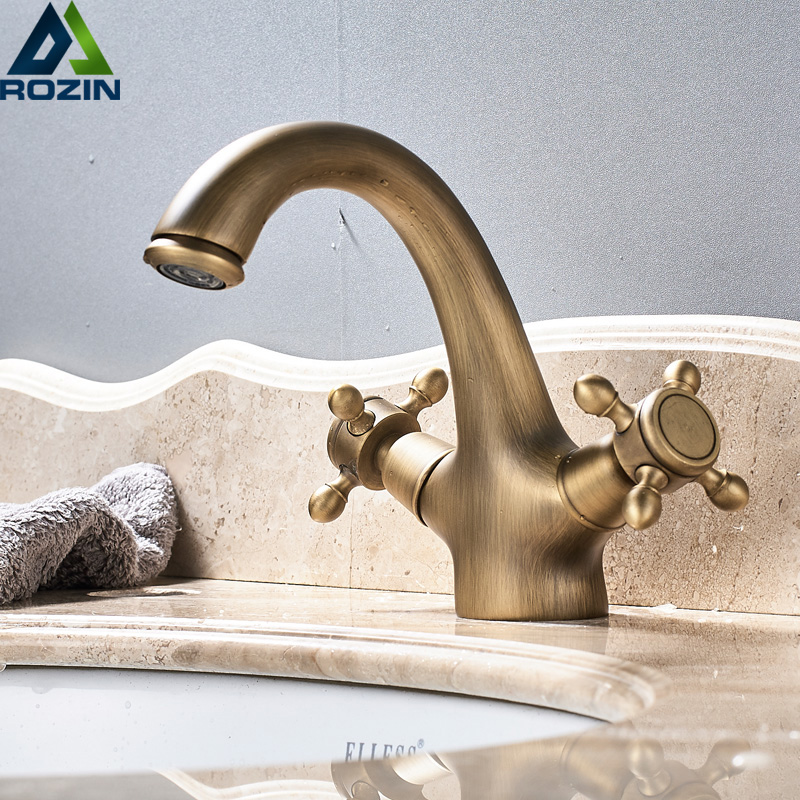 Dual Handle Basin Vessel Sink Taps Deck Mounted Brass Hot and Cold Washing Basin Faucet Antique Brass Bathroom Faucet
Dual Handle Basin Vessel Sink Taps Deck Mounted Brass Hot and Cold Washing Basin Faucet Antique Brass Bathroom Faucet