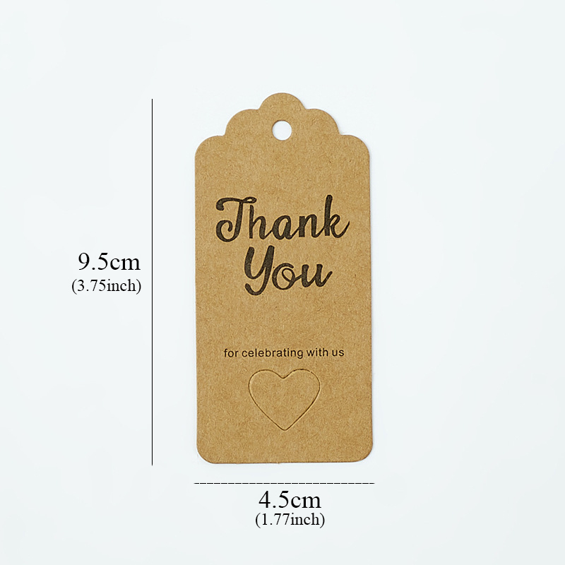 100 Pcs Lot Thank You Kraft Paper Cards Pretty Design Printing Fower Necklace Earring Hairpin Brooch Handmade Jewelry Packaging